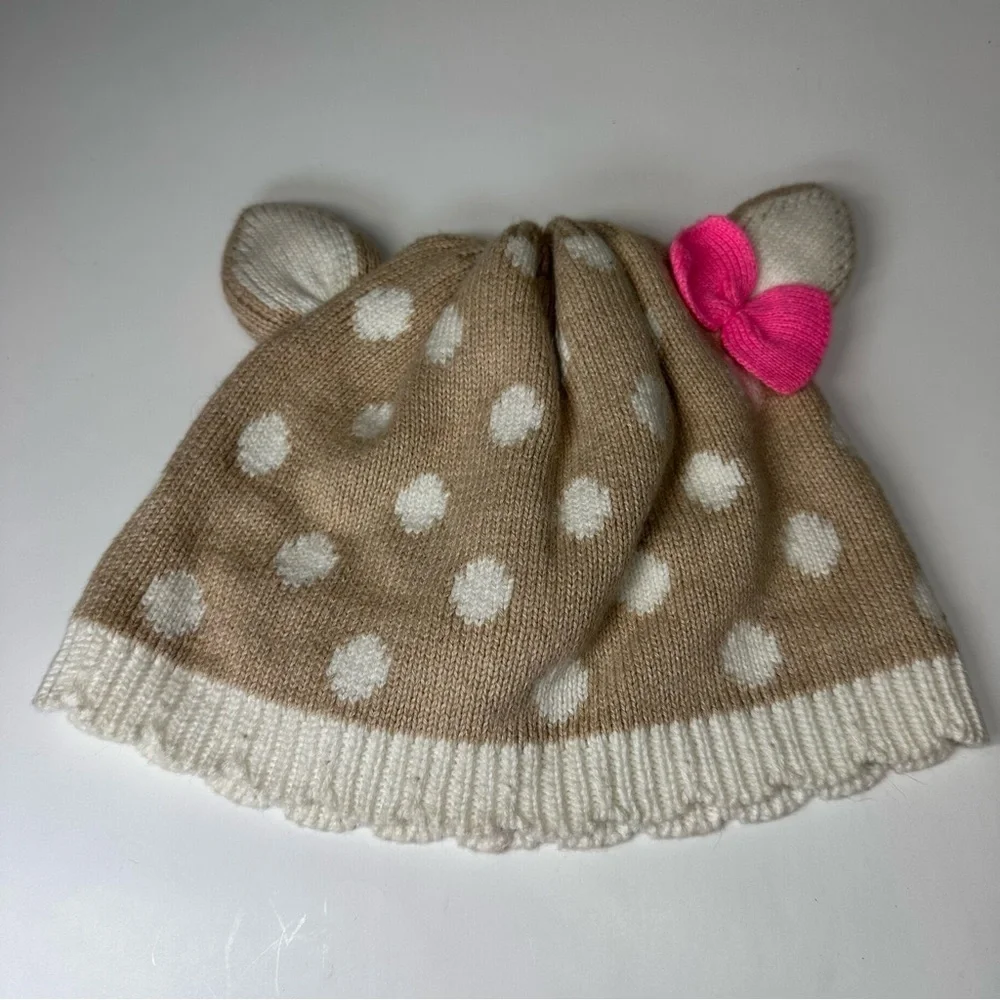New Gymboree Hat Month Fairy Tale Forest Oh Deer Fawn Beanie Polka Dot 4T 5T